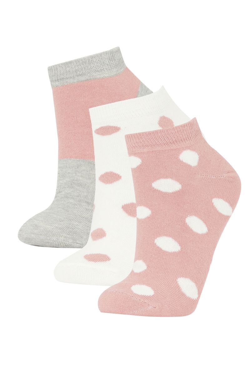Woman Low Cut 3 Low Cut Socks-Pink