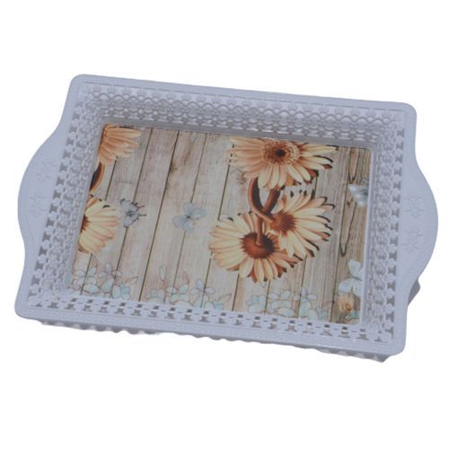 2PCS DESIGN TRAY WITH WHITE EDGE