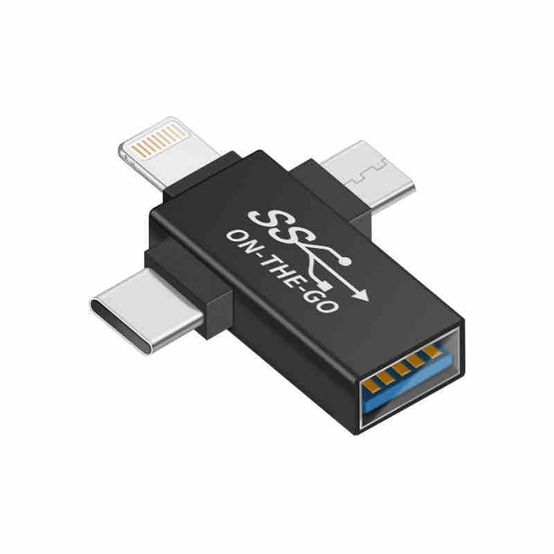 3in1 IPhone OTG Typec Micro USB 3.0 Flash Drive Card Reader