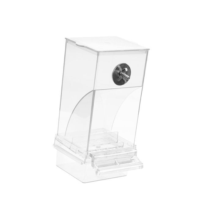 Feeding Automatic Container Box Parrot Feeder Pet Bird Cage Food Clear