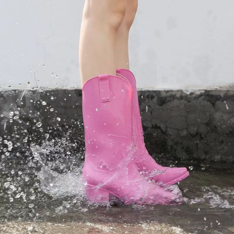 Pointed Rain Boots, Anti-skid, Waterproof,  High Fashion-Bright Pink