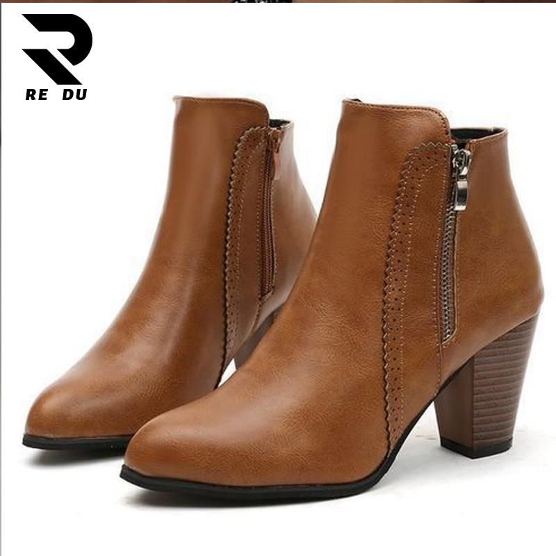 Women Lady Sexy High Heel Platform Chunky Martin Boots Party Dress Work Booties Shoes