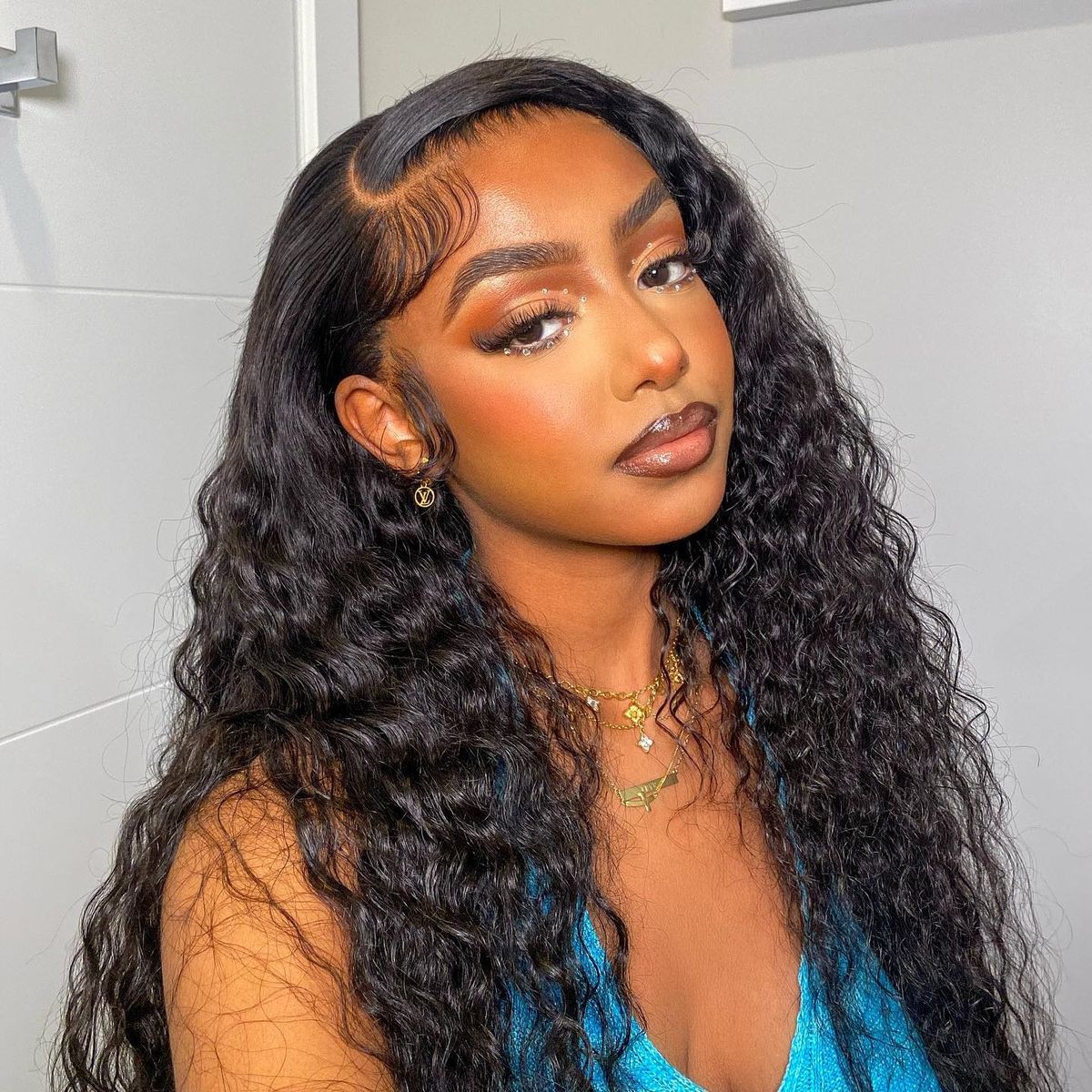 Curly HD Mesh Front Woman Hair Wiggings For Women Brazilian Glueless Deep Wave Woman Hair Mesh Frontal Wigging PrePlucked
