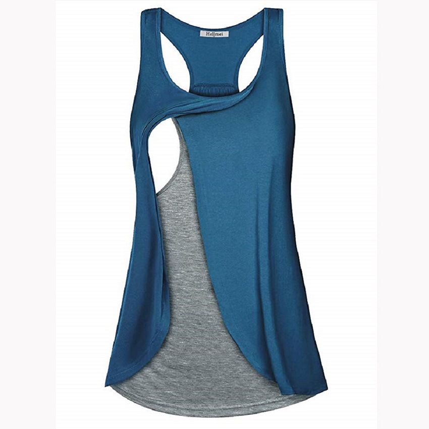 Breast-feeding Clothing Round Collar Sleeveless Nursing Vest To Prevent Naked