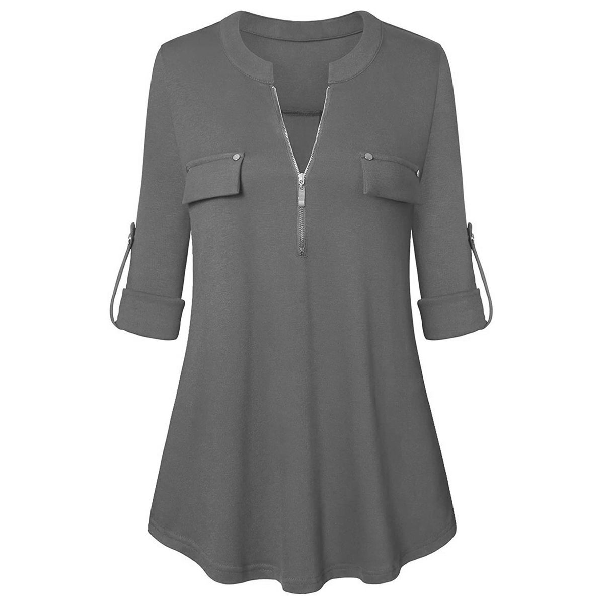 Women's Maternity Clothes T-Shirt V-Neck Zipper Long Sleeve Breastfeeding Tees