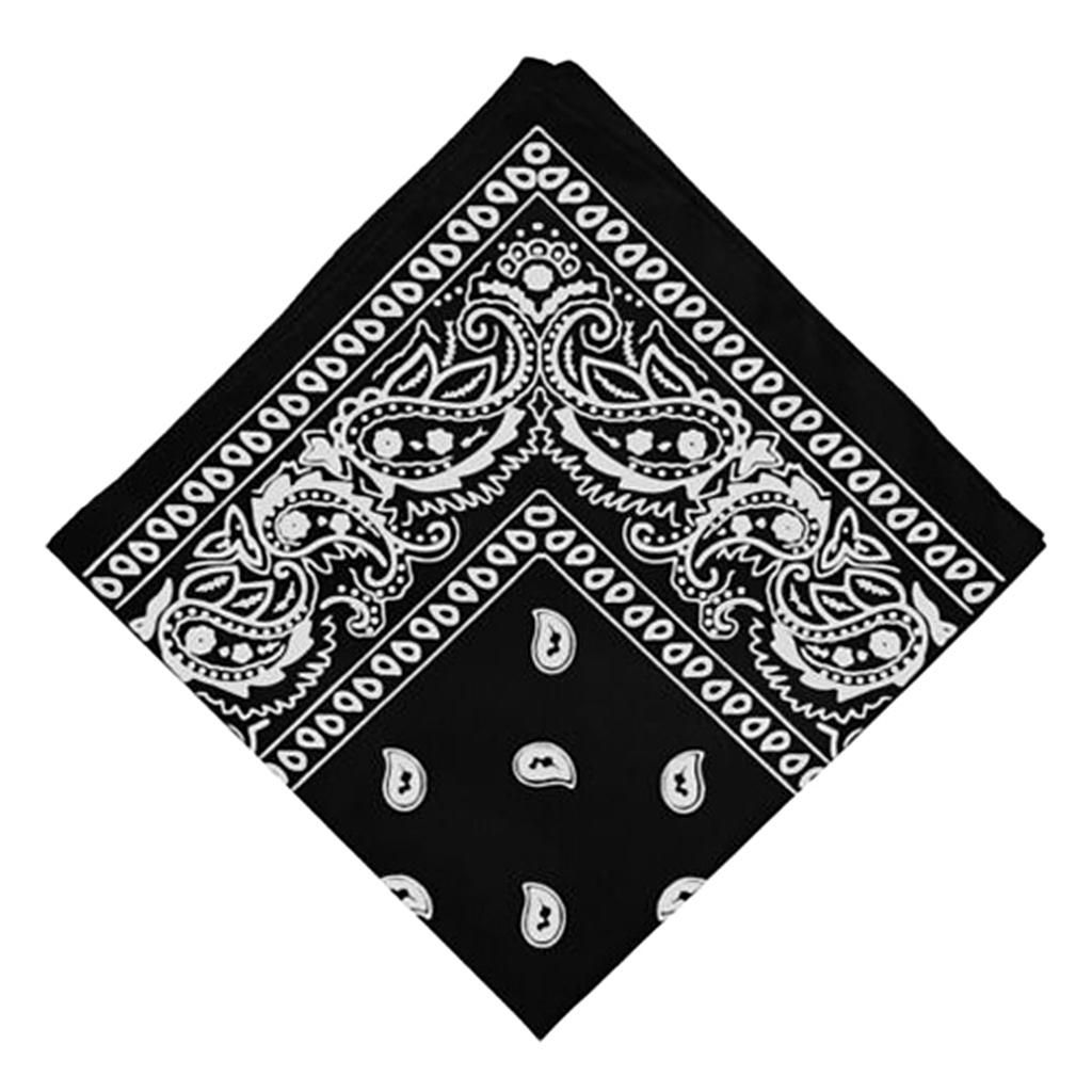 Unisex Novelty Paisley Bandana Head Wrap Neck Hair Band Black