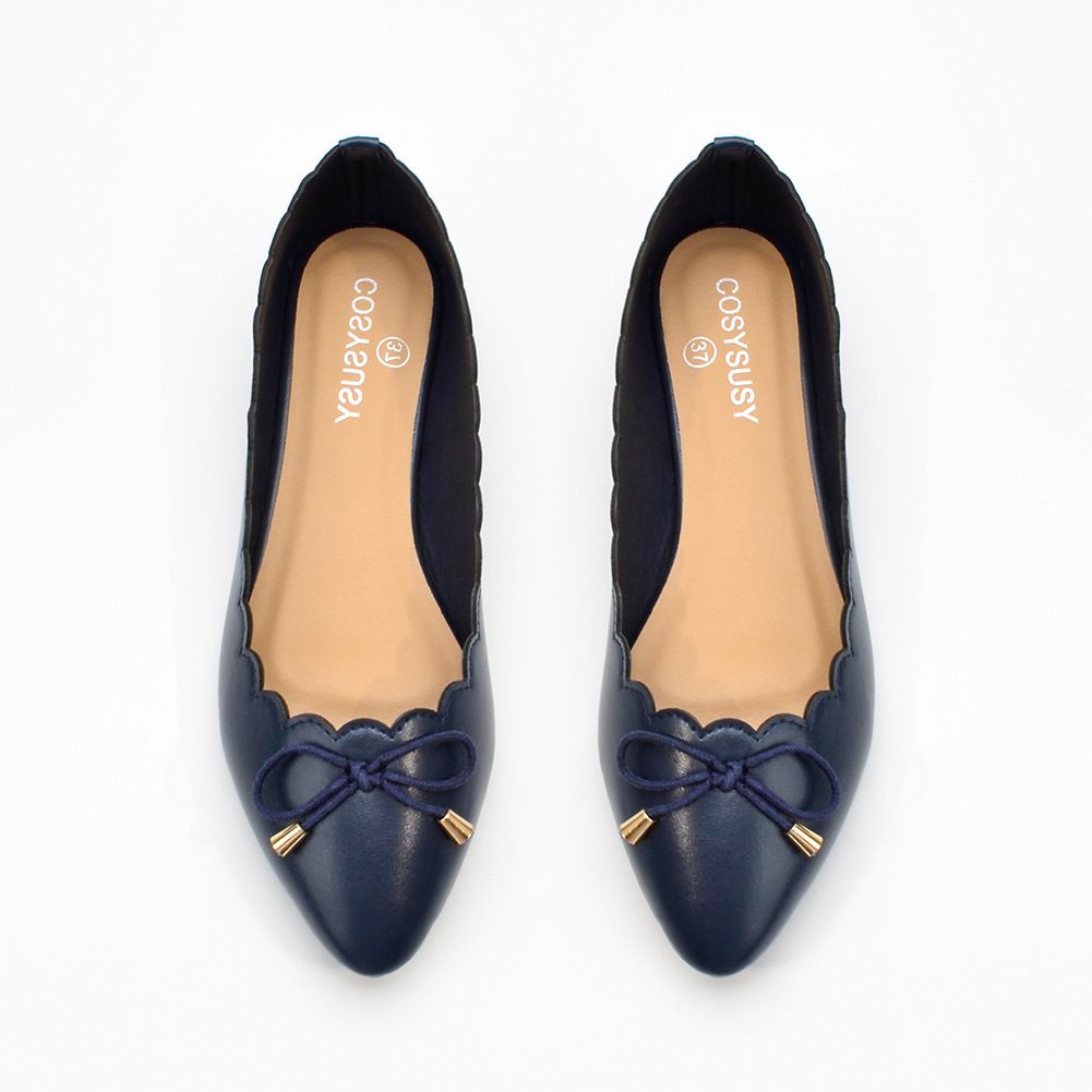 Women's Flat Shoes - Navy Blue