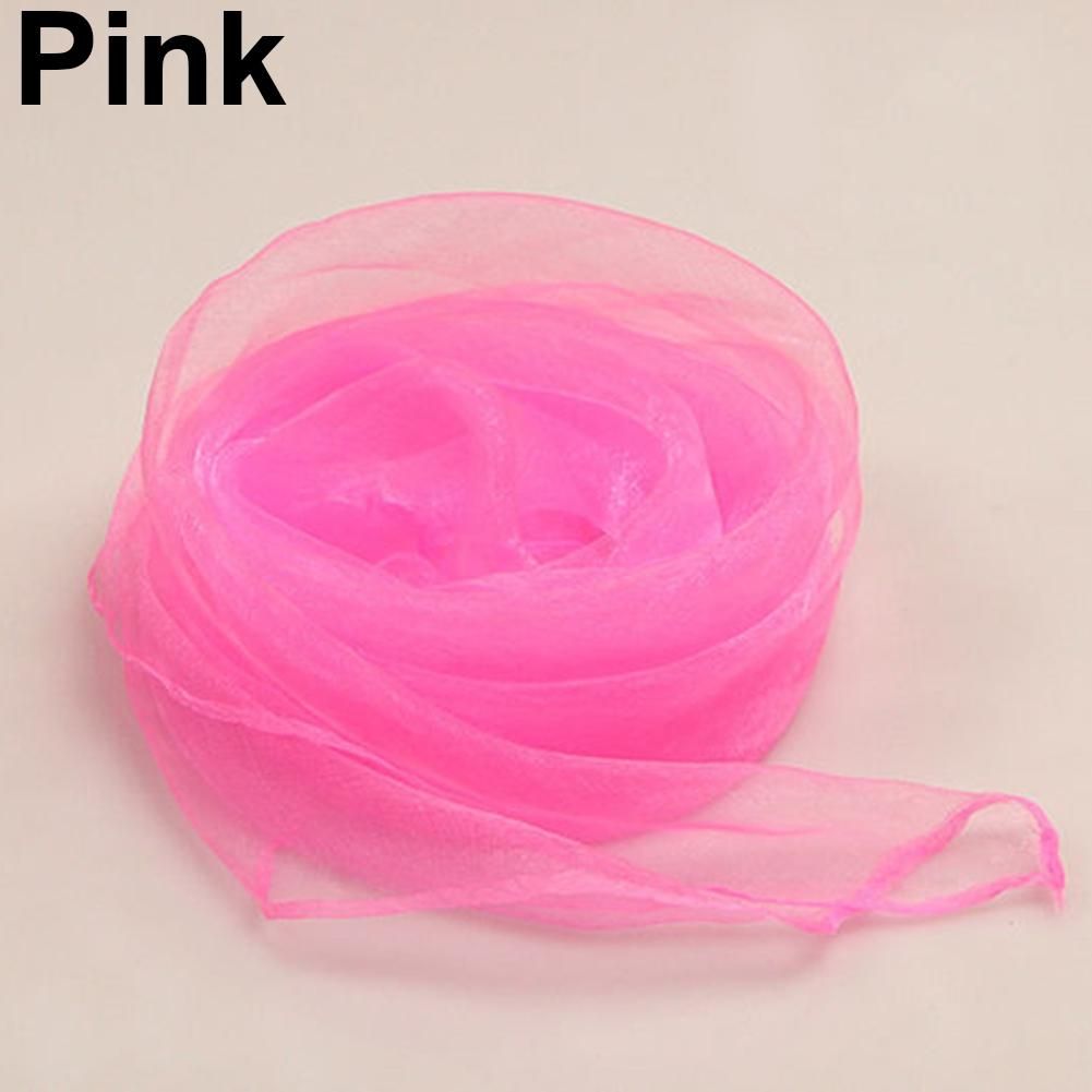 Women Girl Candy Color Soft Light Weight Chiffon Neck-Pink