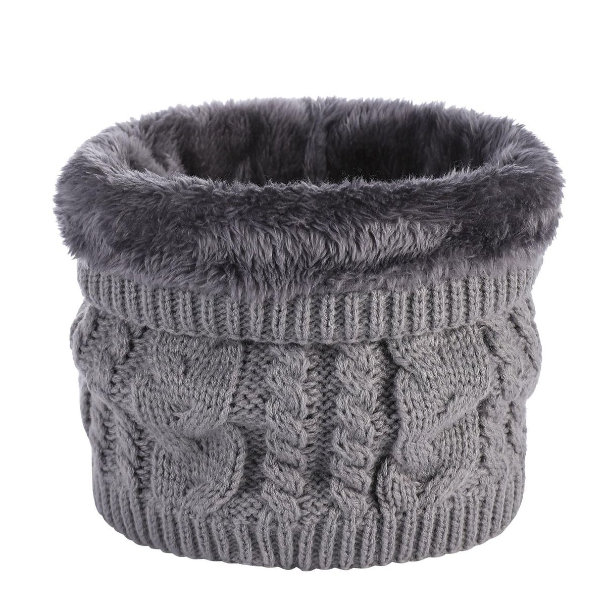 Neck Scarf Windproof Elastic Acrylic Fiber-Light Grey