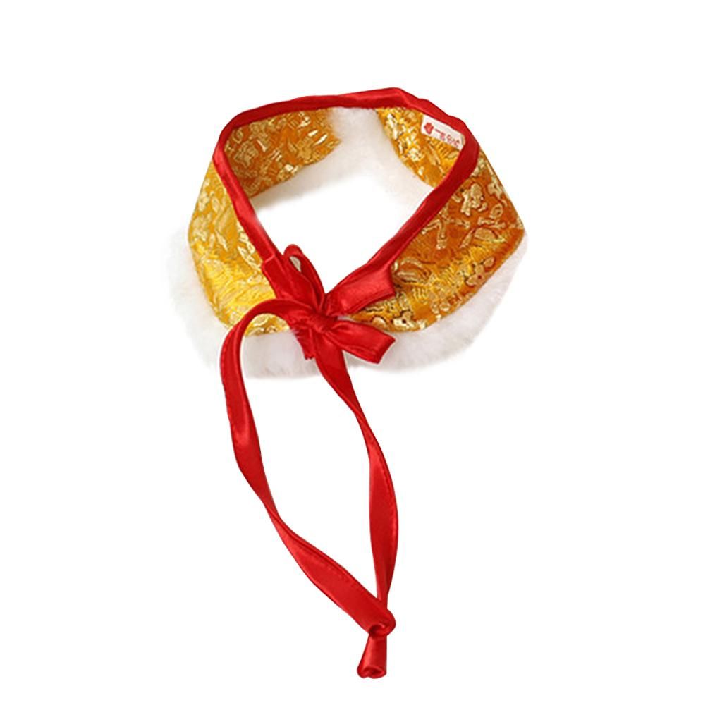 Pet Cloak Shawl Bow Tie Cat Christmas Clothes Party Cape Pet Yellow M