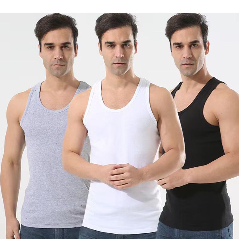 3 In 1 Fashion Men's Stretch Tank Top (Underwear) - Black/White/Grey