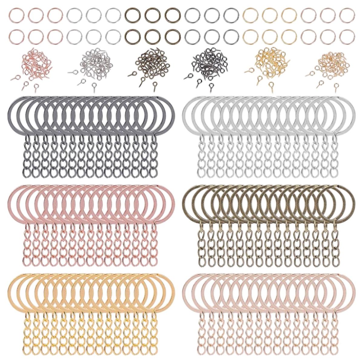 Key Chains For Craft 90 Pieces Keychain Rings With Chain