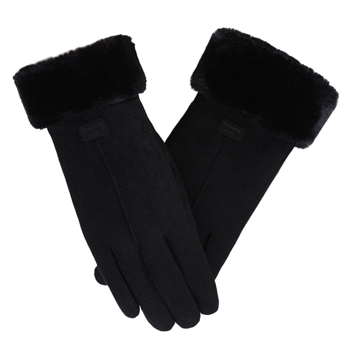 1 Pair Winter Winter Touch Screen Warm Women Full Finger Mittens Black