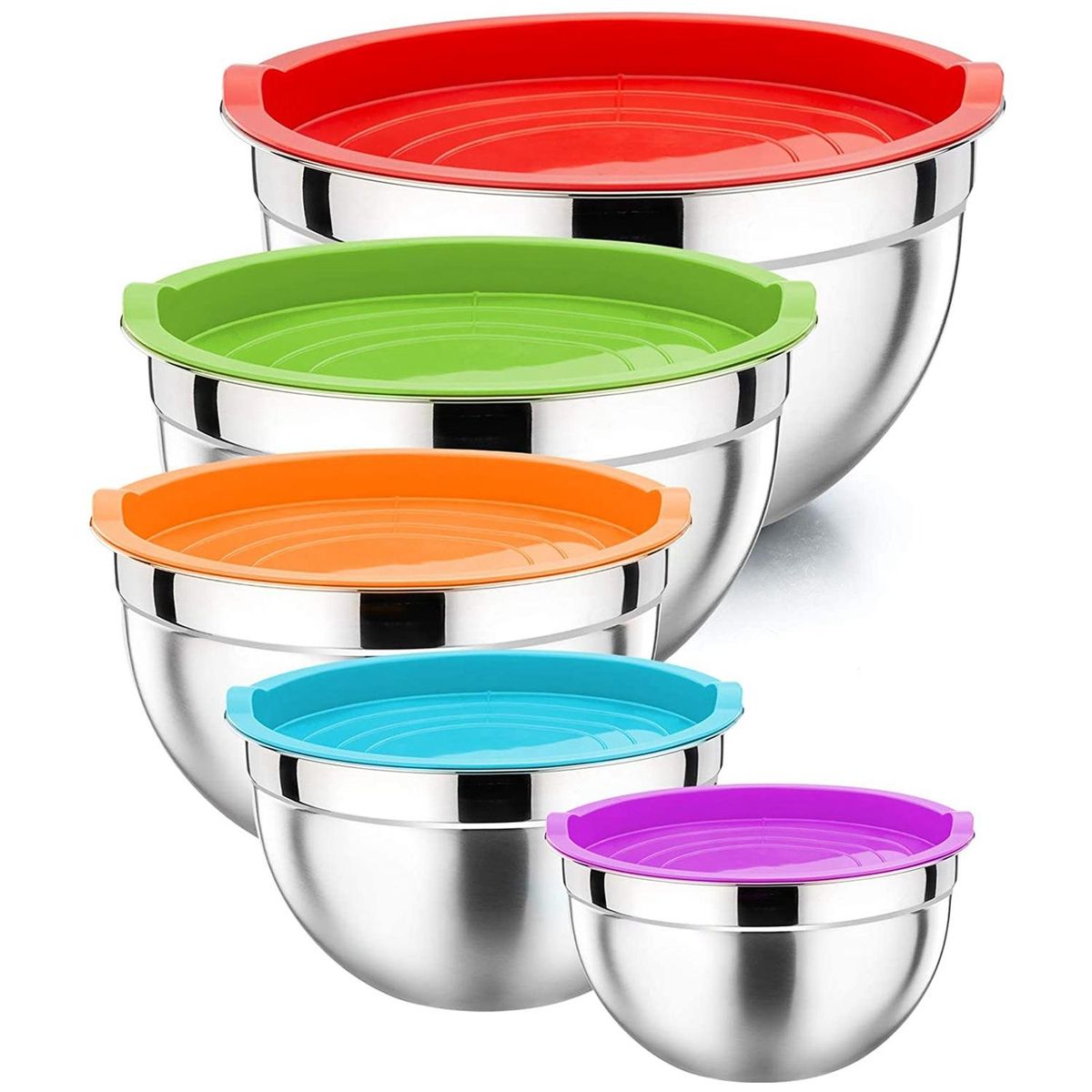 Mixing Bowl with Lid Set of 5, for Prepping, Mixing and