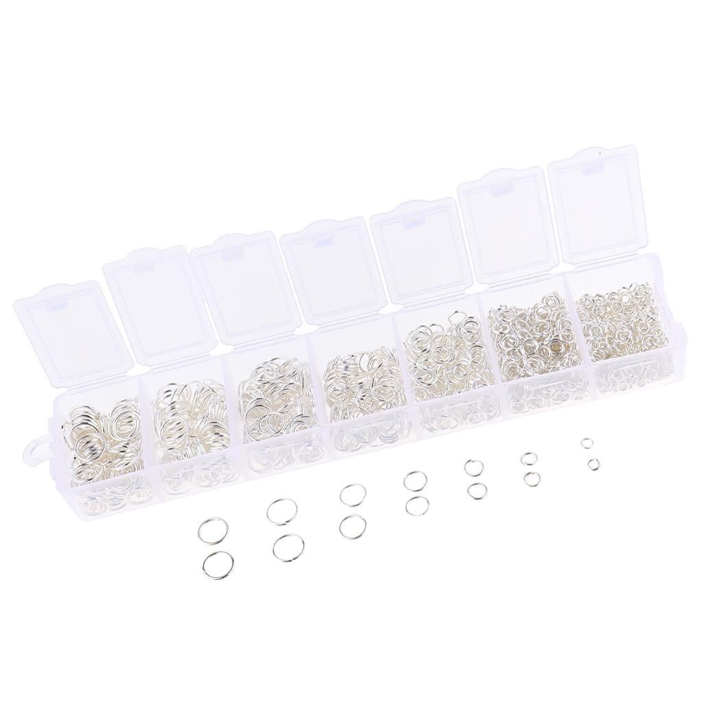 1500 Pack Of Spring Washers, Split Rings, Key Rings For White Silver