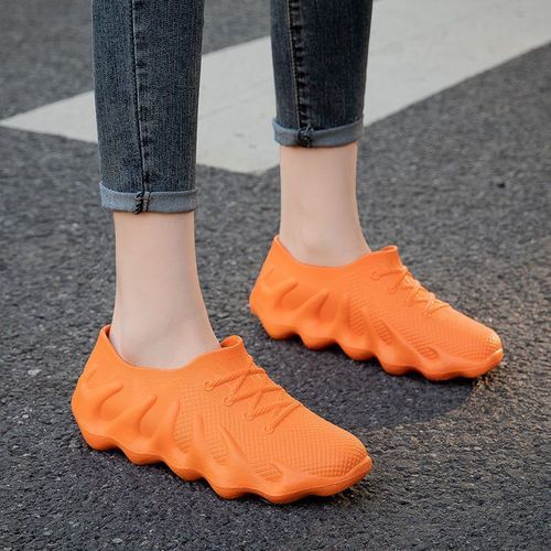 Rain Shoes Women's Short Rubber Shoes Fashion Wear Non-slip Waterproof Orange