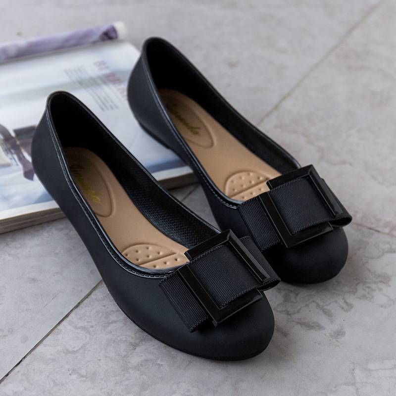 Women's Leather Penny Loafers Slip On Flats Office Ladies Casual Shoes - Black