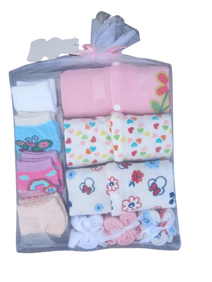 Baby Girl Sleep Suit Sets +  4 Socks +  3 Small Towels