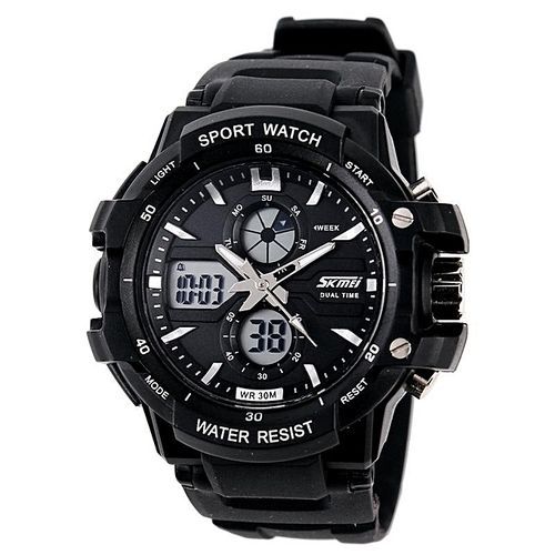 SKMEI 0990 Men Fashion Waterproof Outdoor Camping Sports Watch Silver