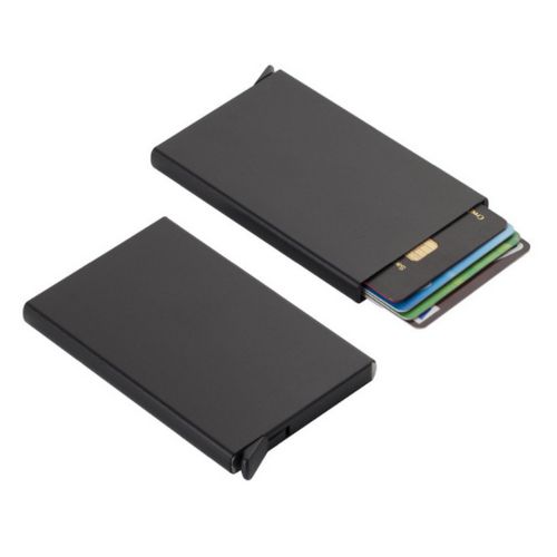 Stainless  Metal Atm Pop Up Credit Card Holder  -Black