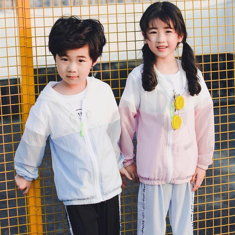 Casual Children's Hooded Sun Protection Clothing Summer Baby Boys Girls Thin Coat Kid Beach Jacket Outwear