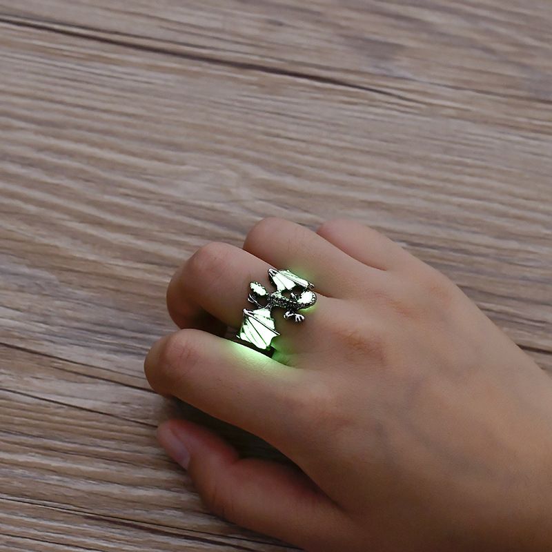 Men's Retro Open  Luminous Pterosaur Ring