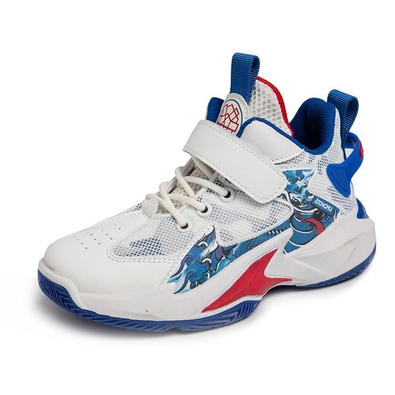 Boys basketball shoes mesh cartoon sneakers Blue