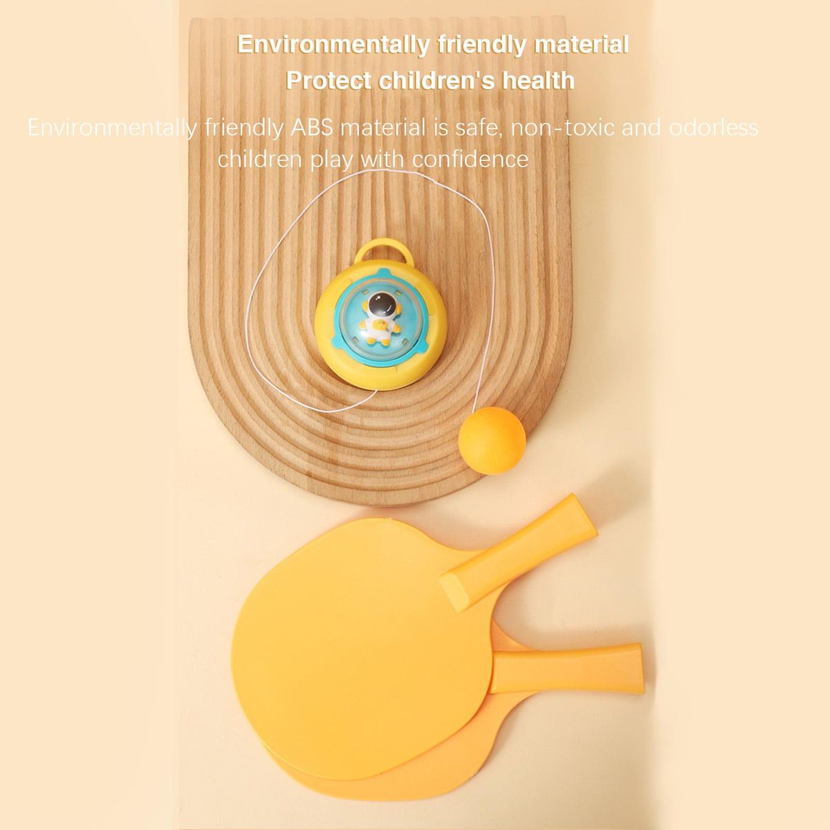 Pong Balls Paddles Set Kids No Need Table Yellow