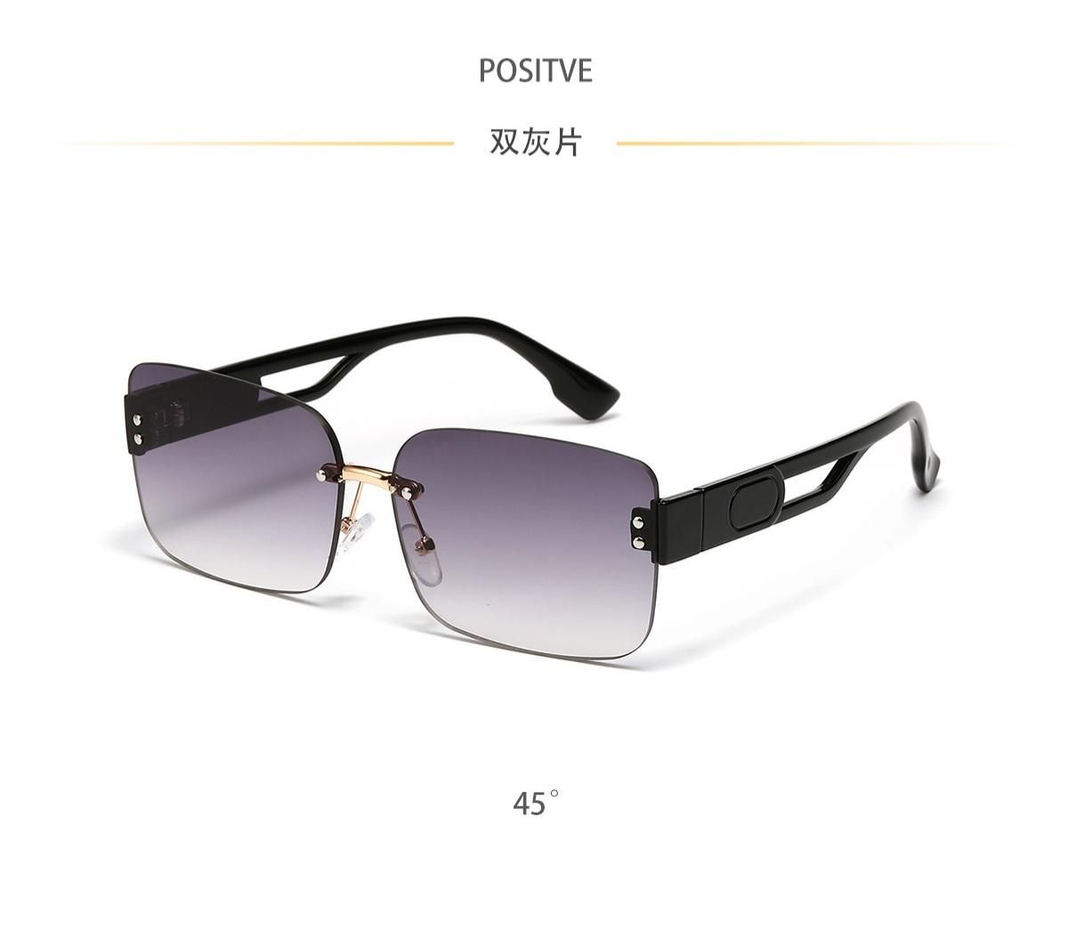 Rectangular Unisex  Square Frameless Sunglasses