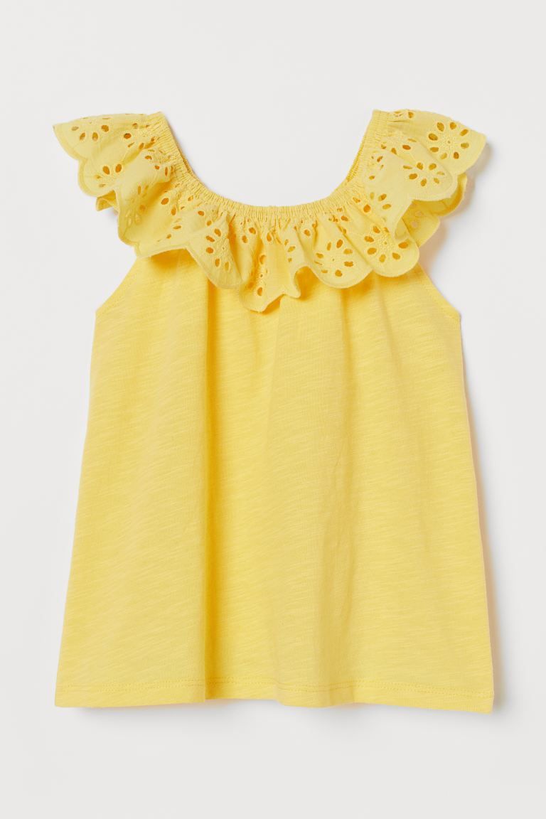 Girl's Lace Embroderie Jersey Top