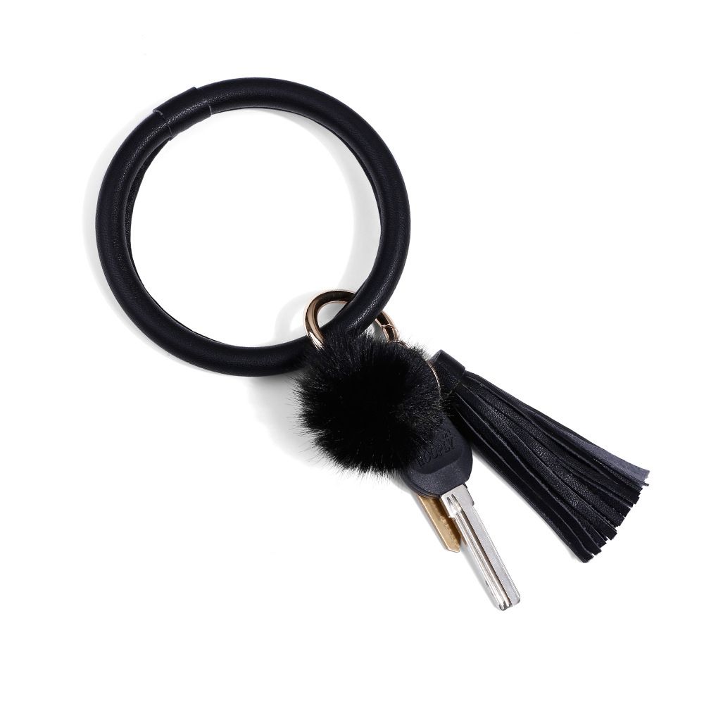 2 PCS Fringed Bracelet Keychain (Black)