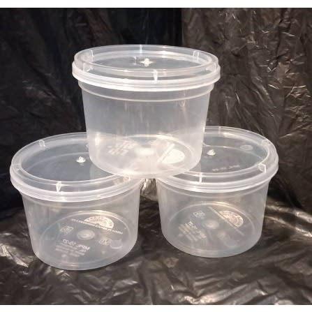 Empty Transparent Plastic Containers - 200ml - 12pieces