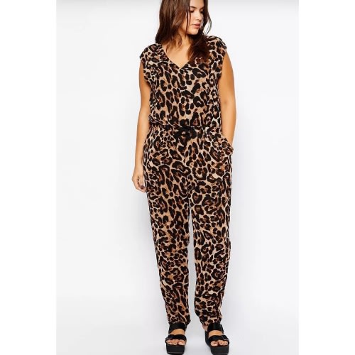 Simple Leopard Print Jumpsuit