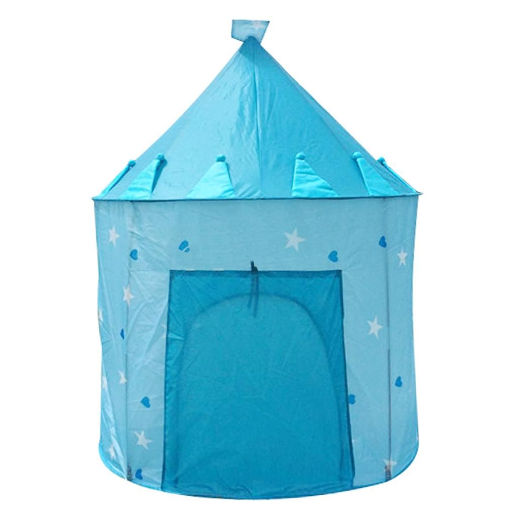 Folding Girls Boys Fairy Play Tent Children Kids Room Play House Blue