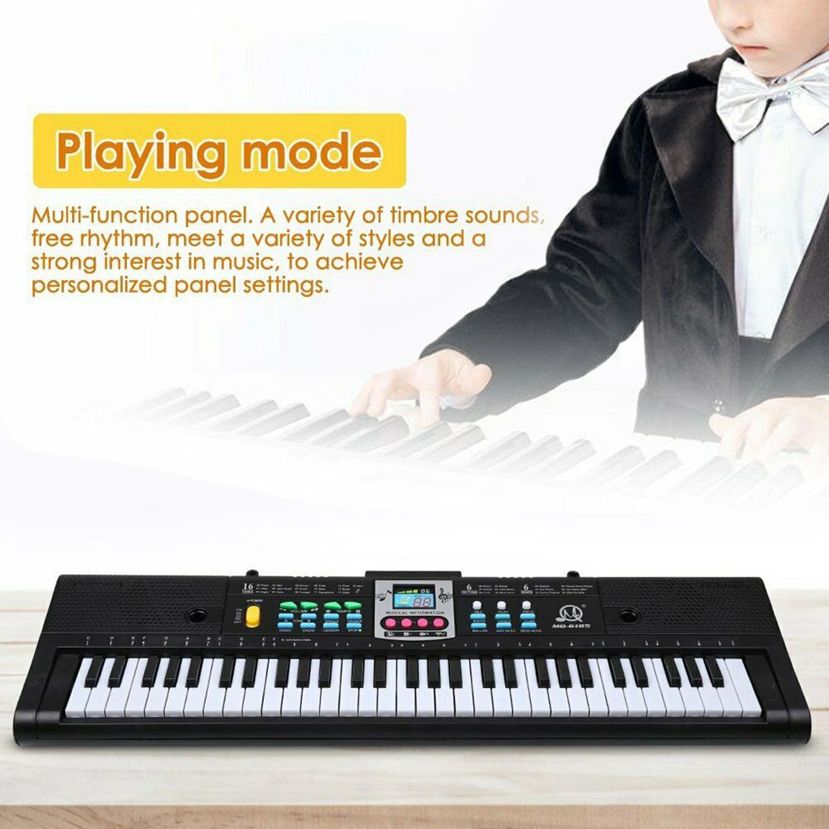Portable 61-Key USB Keyboard With USB Cable  50x14cm
