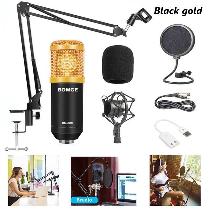 BM800 Condenser Microphone Set, Suitable For Live Broadcast Singing Recording