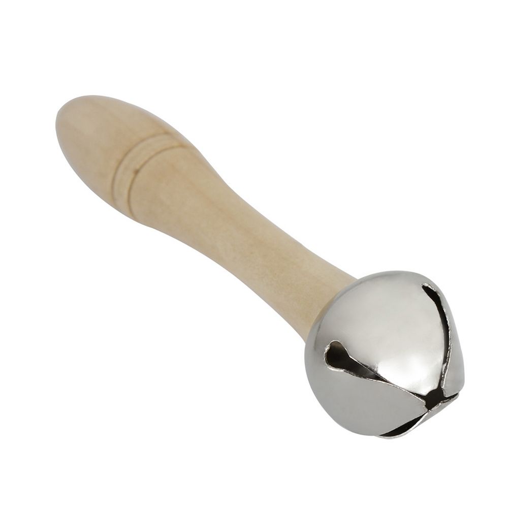 Single Jingle Bell Handbell With Wood Handle Musical Toy