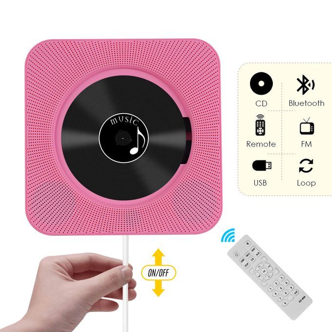 Portable Wall Mounted CD Player Music Amplifier Audio-US Plug