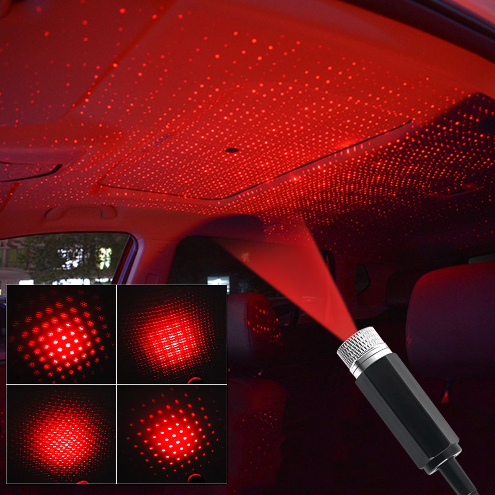 Romantic LED Car Roof Star Night Light  Atmosphere Galaxy Light USB Decoration Lamp Adjustable Car Interior Decor Light