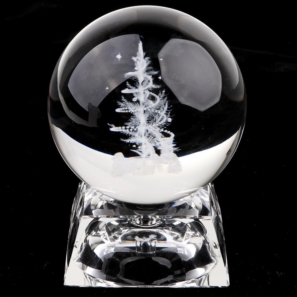 80mm Artificial Clear Crystal Glass Ball Sphere Balls Home Decoration