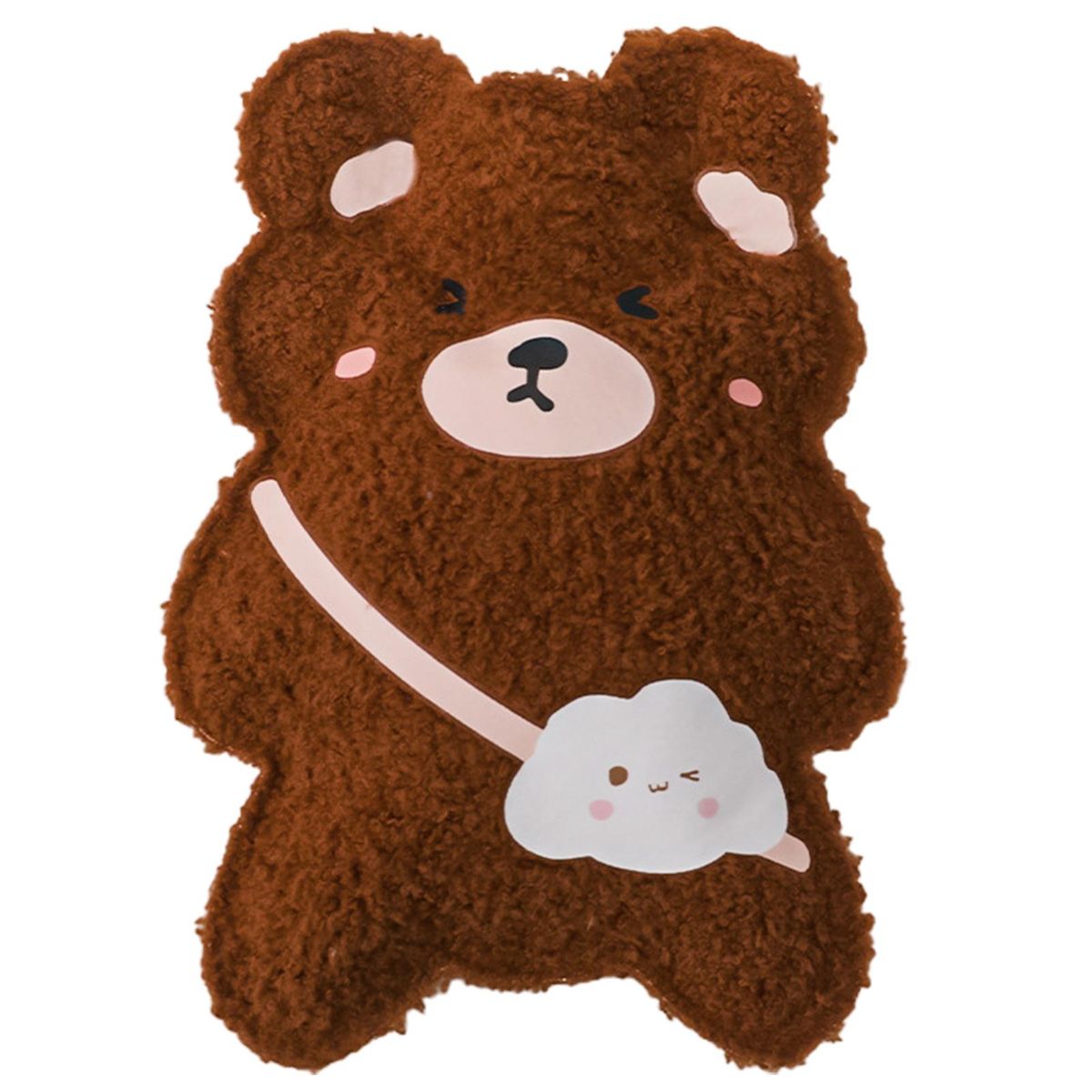 Hot Water Bag Portable Warm Water Bottle Brown