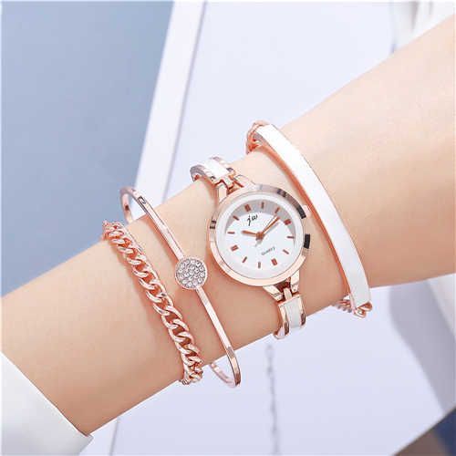 Accessories Bracelet Quartz Watch 4 Pieces Set Gold