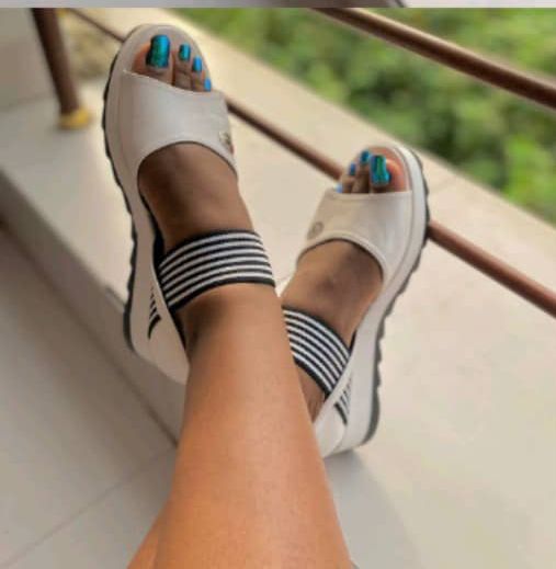 Classy Ladies Loafy Sandals - WHITE