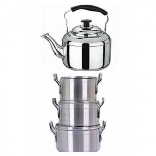 3 High Quality Hoffner Pots (18, 20, 22cm) & 3L Kettle