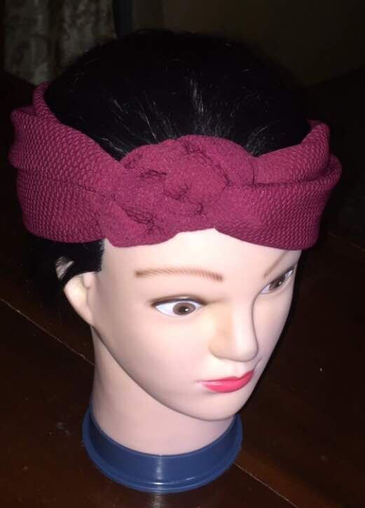 Ladies Knotted Head Band - Wine