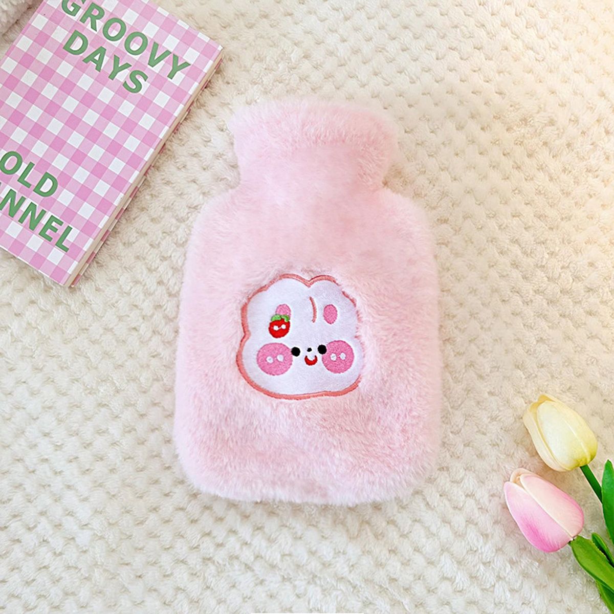 Hand Warmer Bag Winter Hot Water Bottle Pink