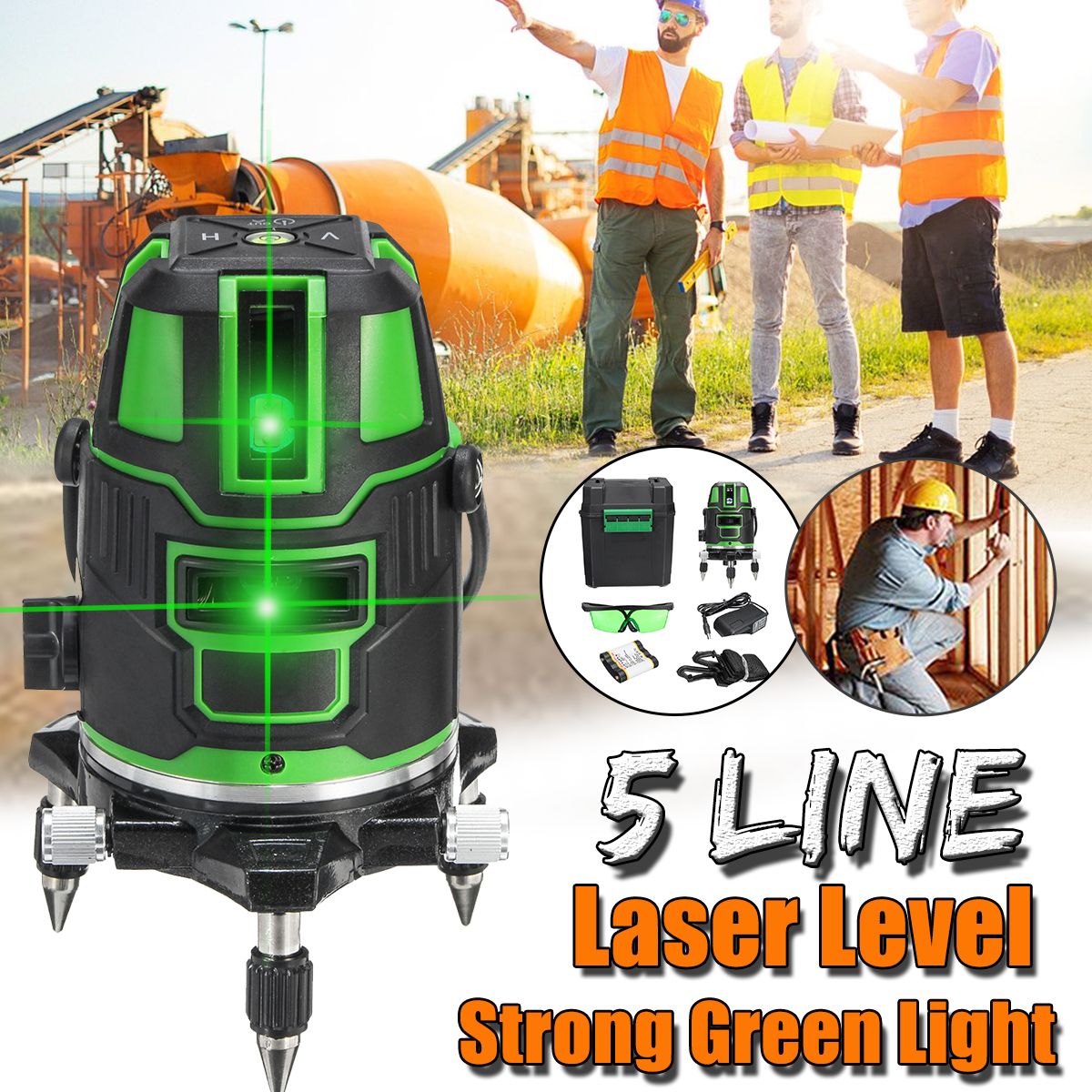 Strong Green Light 5 Line Laser Level 360 Rotary Laser Line