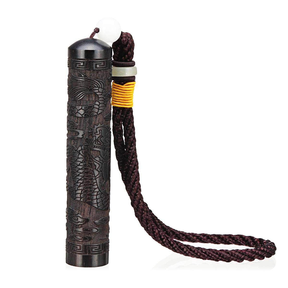 Dragon Snuff Bottle Metal Spoon Snorting Snorter Bullet Edc Blackwood Portable#