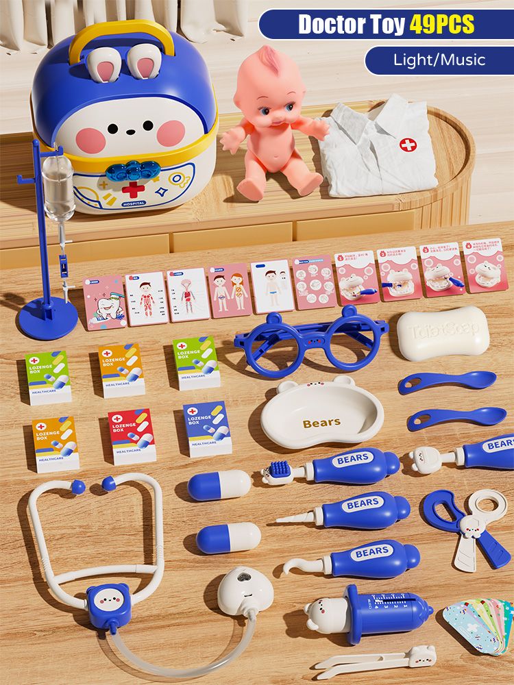 Children's Doctor Medical Box Girl Hotal Dentist Costume Role Play Stethoscope