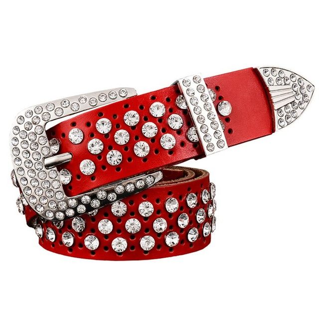 Fashion Strap Diamond Belt Western Crystal Studded Belt Cowgirl Cowboy Rhinestone Belt For Women And Men(#Style C6)